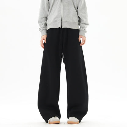 Mens Retro Drawstring Elastic Casual Pants
