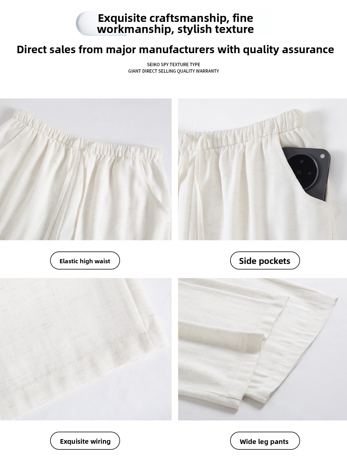Linen Wide-Leg Pants for Women