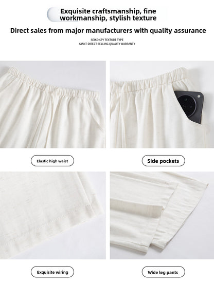 Linen Wide-Leg Pants for Women