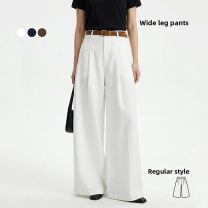 Tencel Cotton Flared Wide Leg Pants for Women