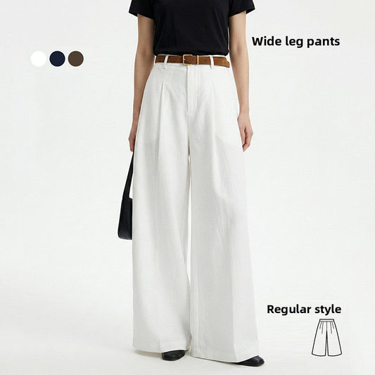 Tencel Cotton Flared Wide Leg Pants for Women