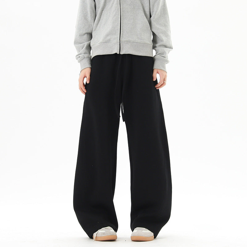 Mens Retro Drawstring Elastic Casual Pants