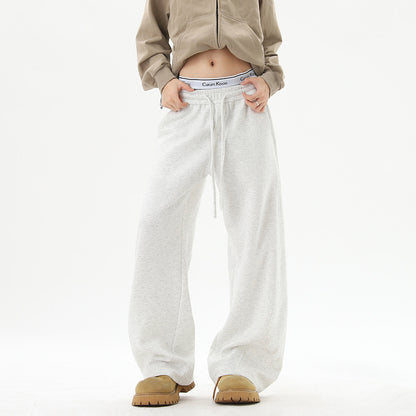 Mens Retro Drawstring Elastic Casual Pants