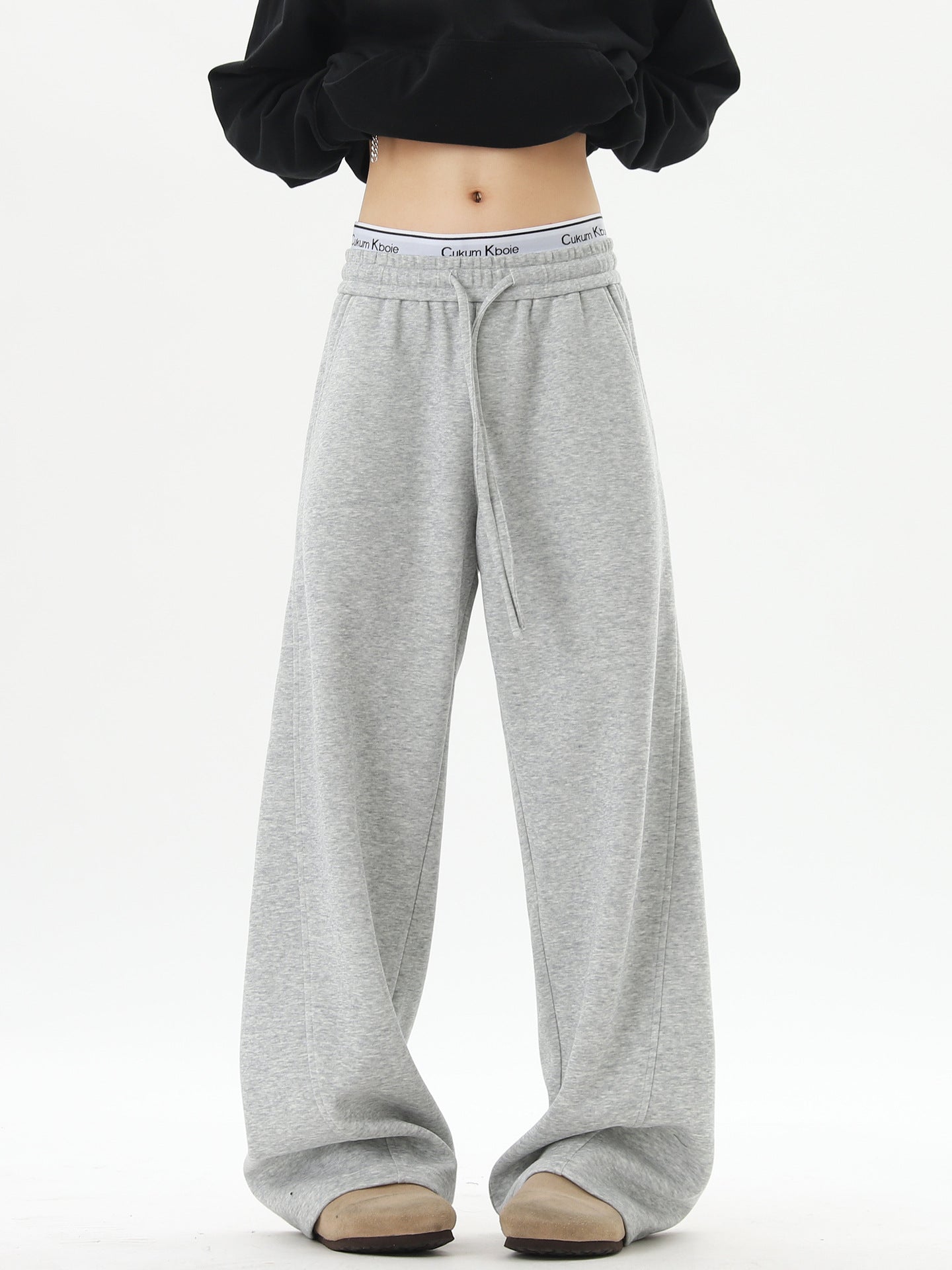 Mens Retro Drawstring Elastic Casual Pants